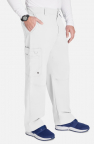 Men's White Zip Fly Cargo Scrub Pant